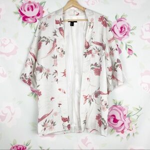 H&M Floral Bird Asian Inspired Kimono XS